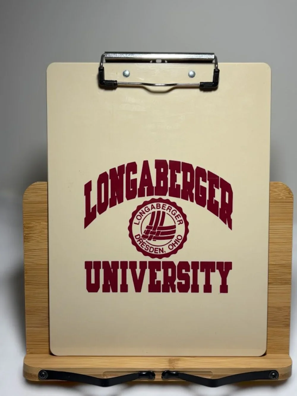 Longaberger University Acrylic Clipboard Basketweave Logo Discontinued